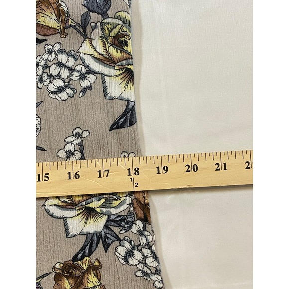 Natural Life Maxi Dress Floral Print Beige Brown Yellow Long Sleeve XL - Picture 7 of 10